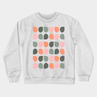 Retro Geometric Petal Shapes Pattern Crewneck Sweatshirt